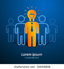 Idea concept, lamp head business human have got an idea 