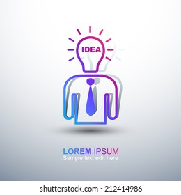 Idea concept, lamp head business human have got an idea 