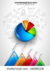Idea Concept Layout for Brainstorming and Infographic background with graphs sketches. A lot of hand drawn infographics and related design elements are included plus 3D glossy lamp.
