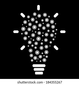 Idea concept , light bulb with gears ,strategy isolated on white background.