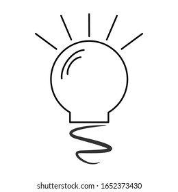 Idea concept. Light bulb icon illustration. Glowing lamp sign
