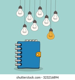 Idea concept with light bulb icon design, vector illustration eps 10
