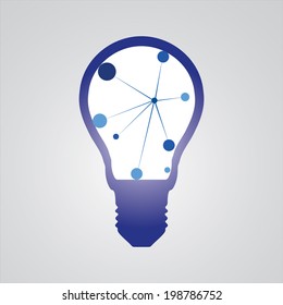 Idea concept with light bulb on a gray background