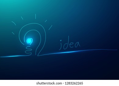 Idea concept with Light bulb, vector illustration