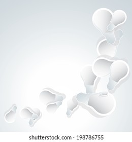 Idea concept with light bulbs on a gray background