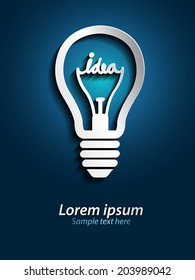 idea concept with light bulbs on blue background