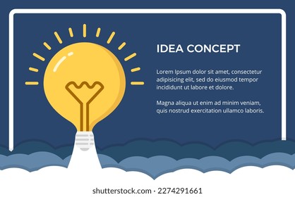 Idea concept with lightbulb as a rocket, start-up concept, vector eps10 illustration