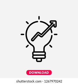 Idea concept line icon. Simple element illustration. Idea lamp concept outline symbol design. Can be used for web and mobile UI/UX . Modern vector style.