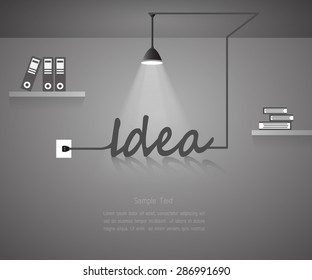 Idea concept, loft room design template.