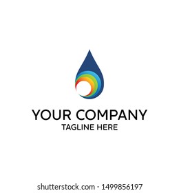 The idea and concept of the logo combination of oil, water and energy.