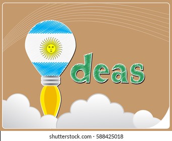 Idea concept  made from the flag of argentina, conceptual vector illustration