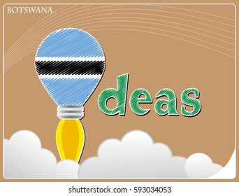 Idea concept  made from the flag of Botswana, conceptual vector illustration