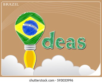 Idea concept  made from the flag of brazil, conceptual vector illustration
