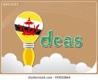Idea concept  made from the flag of brunei, conceptual vector illustration