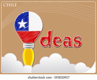 Idea concept  made from the flag of Chile, conceptual vector illustration