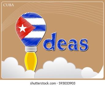 Idea concept  made from the flag of Cuba, conceptual vector illustration