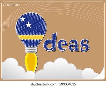 Idea concept  made from the flag of Curacao, conceptual vector illustration