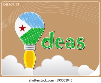 Idea concept  made from the flag of Djibouti, conceptual vector illustration