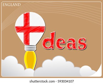 Idea concept  made from the flag of England, conceptual vector illustration