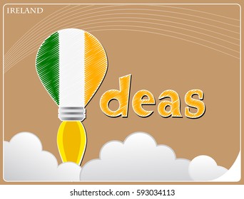 Idea concept  made from the flag of Ireland, conceptual vector illustration