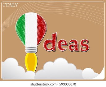 Idea concept  made from the flag of Italy, conceptual vector illustration