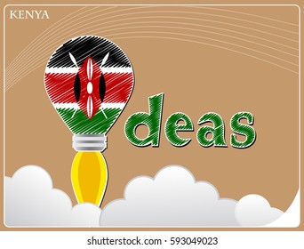 Idea concept  made from the flag of Kenya, conceptual vector illustration