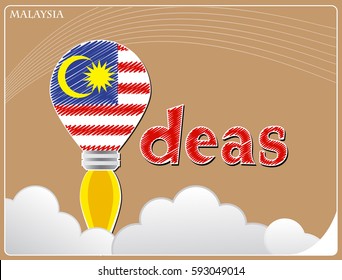 Idea concept  made from the flag of Malaysia, conceptual vector illustration