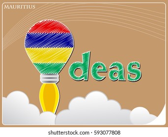 Idea concept  made from the flag of Mauritius, conceptual vector illustration