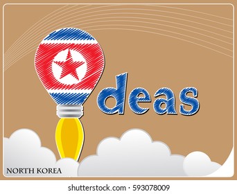 Idea concept  made from the flag of North Korea, conceptual vector illustration