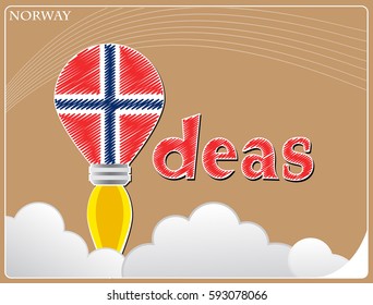Idea concept  made from the flag of Norway, conceptual vector illustration
