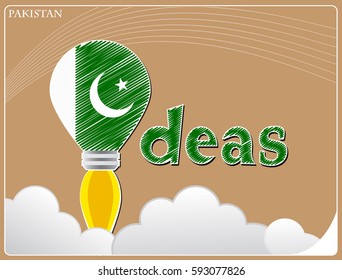 Idea concept  made from the flag of Pakistan, conceptual vector illustration