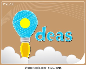 Idea concept  made from the flag of Palau, conceptual vector illustration