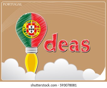 Idea concept  made from the flag of Portugal, conceptual vector illustration
