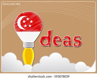 Idea concept  made from the flag of Singapore, conceptual vector illustration