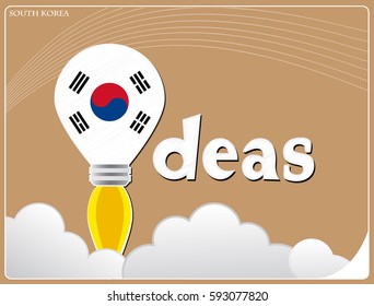 Idea concept  made from the flag of South Korea, conceptual vector illustration