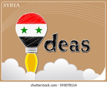 Idea concept  made from the flag of Syria, conceptual vector illustration