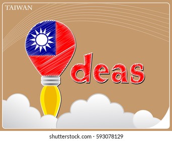 Idea concept  made from the flag of Taiwan, conceptual vector illustration