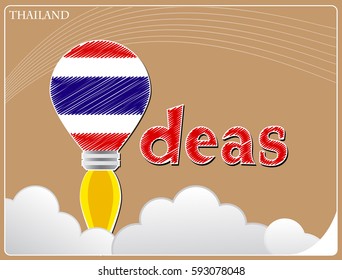 Idea concept  made from the flag of Thailand, conceptual vector illustration