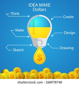 Idea Concept make moneys. vector Illustration