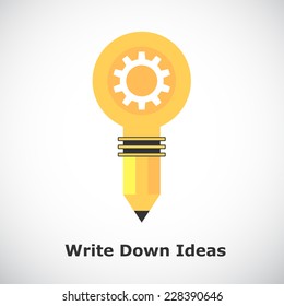 Idea concept on gradient background, 2d flat illustration, vector, eps 8