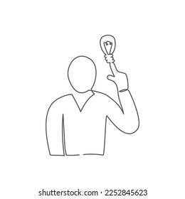 Concepto Idea Dibujo de una línea sobre fondo blanco