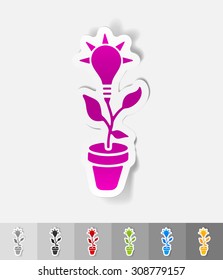 idea concept paper sticker with shadow. Vector illustration