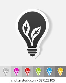 idea concept paper sticker with shadow. Vector illustration