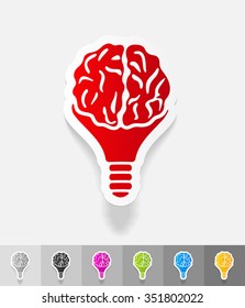 idea concept paper sticker with shadow. Vector illustration