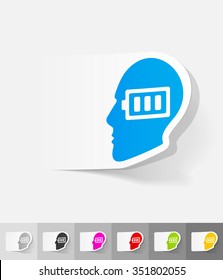 idea concept paper sticker with shadow. Vector illustration