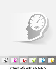 idea concept paper sticker with shadow. Vector illustration