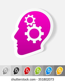 idea concept paper sticker with shadow. Vector illustration