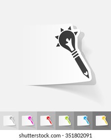idea concept paper sticker with shadow. Vector illustration