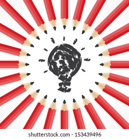 Idea concept  with pencil background stock vector