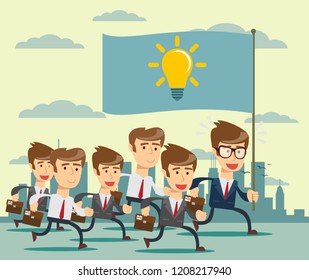 idea concept - people with an idea . Vector illustration flat design